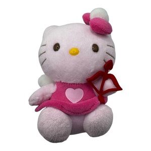 Ty Hello Kitty Cupid Plush Doll with Bow & Heart Wings 2011‎ Sanrio 5”